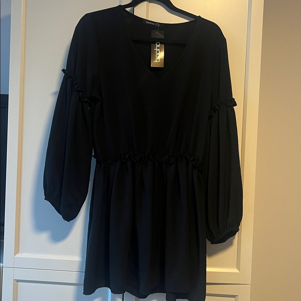 Boohoo ruffle trim dress